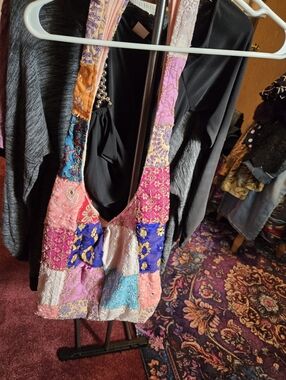 Patchwork Boho Crossbody Bag - Multicolor